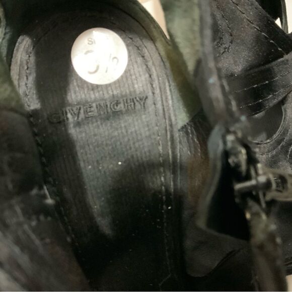 Givenchy Womens Side Zip Stiletto Peep Toe Satin Cut Out Sandals Black Size 40 - Picture 4 of 16